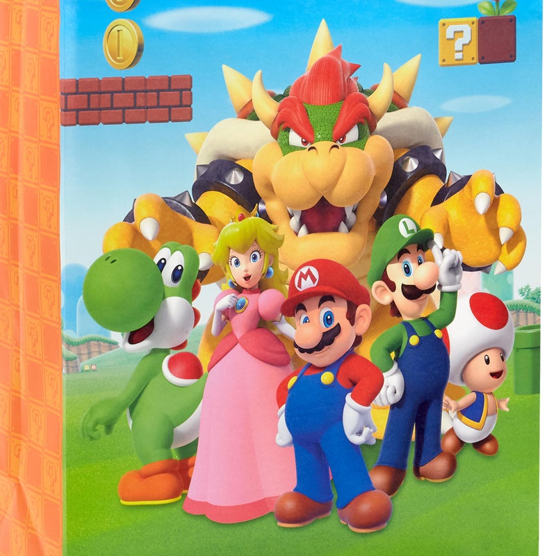 Hallmark Nintendo Super Mario Brothers Gift Bags (1 Large, 1 Extra Large) Luigi, Princess, Yoshi, Toad - Image 5