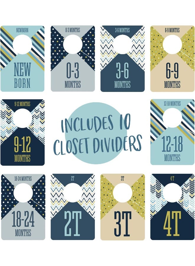 Canopy Street Baby Boy Closet Clothing Dividers / Closet Organizer For Baby Clothes Newborn To 4T / 4" x 6" Boy Nursery Clothes Size Dividers - Image 1