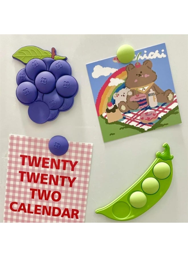 هيدفانا مغناطيسات ثلاجة لطيفة، مغناطيسات ثلاجة ثلاثية الأبعاد على شكل حبات عنب، مغناطيسات مرحة للثلاجات وأفران الميكروويف والغسالات والخزائن ولوحات الاجتماعات البيضاء وغيرها. - Image 2