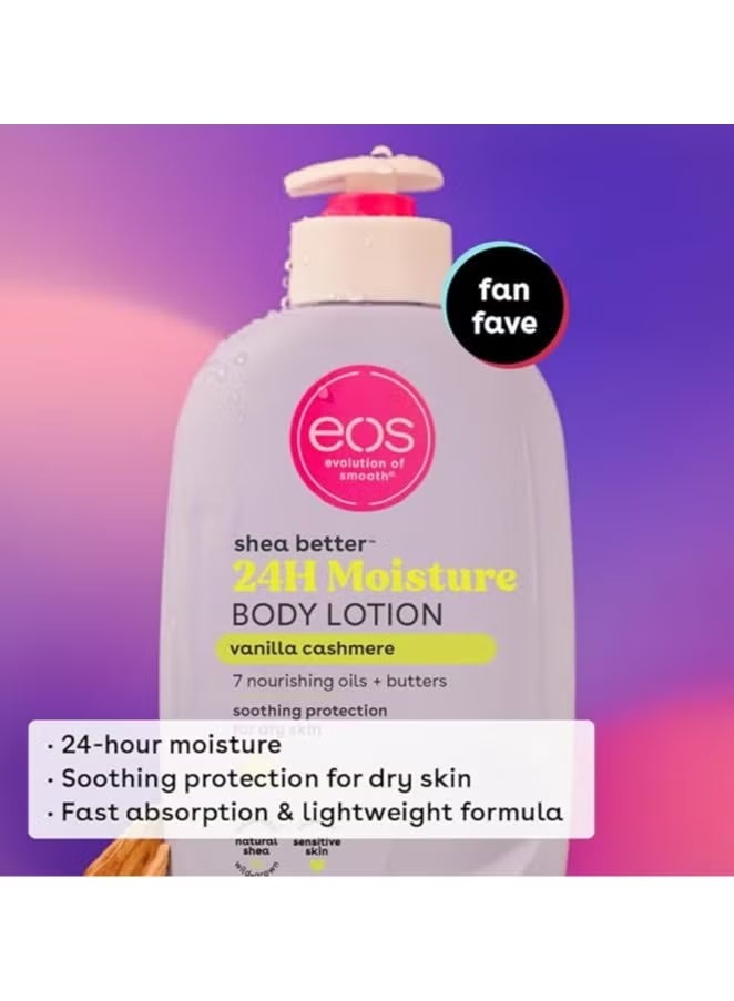 EOS Shea Better Body Lotion- Vanilla Cashmere, 24-Hour Moisture Skin Care, Lightweight & Non-Greasy, Made with Natural Shea, Vegan, 16 fl oz(473ml) - Image 3