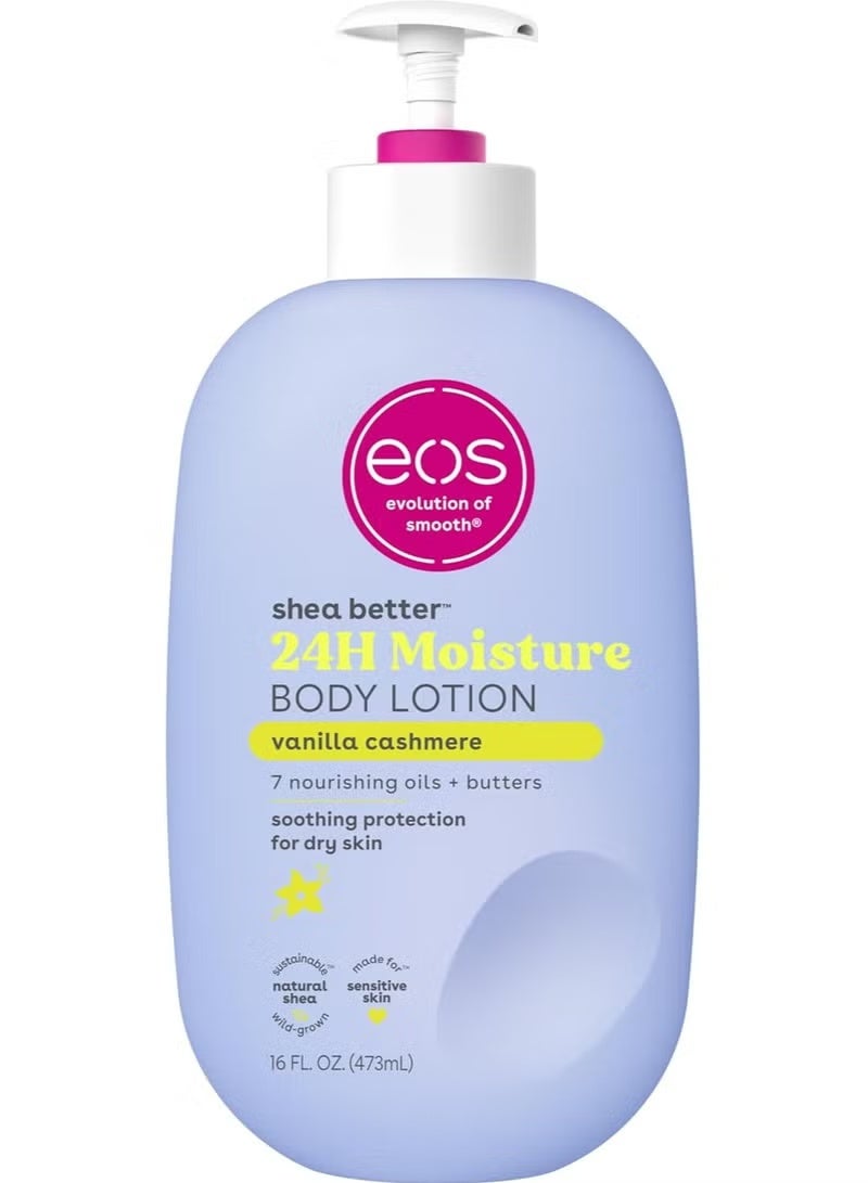 EOS Shea Better Body Lotion- Vanilla Cashmere, 24-Hour Moisture Skin Care, Lightweight & Non-Greasy, Made with Natural Shea, Vegan, 16 fl oz(473ml) - Image 1