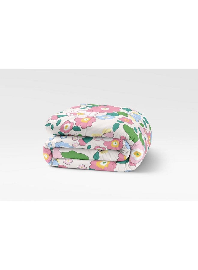 LOOMLYFE Premium Glace Cotton Duvet Cover/Comforter - King Size 90"x100" inches - PinkFlower - Image 3