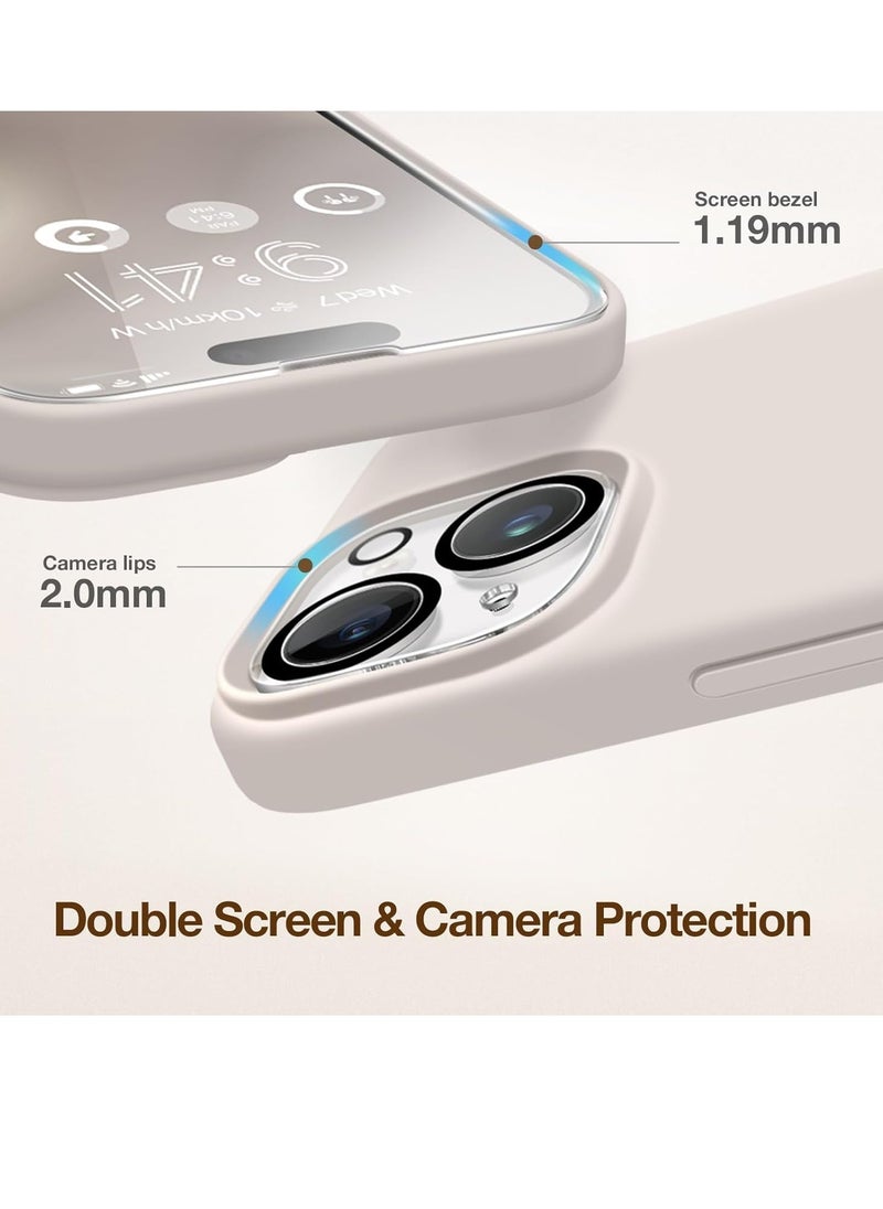 ELTRAZONE 5-in-1 iPhone 15 Case – Stone, Magnetic, MagSafe-Compatible, Slim Skin-Like Silicone, Includes 2x Screen & Camera Lens Protectors - Image 5