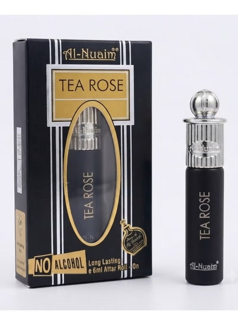 أل نواعم عطر النعيم برائحة الشاي والورد، زيت عطري رول أون 6 مل | عطر مركز خالٍ من الكحول للرجال والنساء | رائحة زهور الورد تدوم طويلاً | زيت عطري عربي بحجم الجيب - Image 1