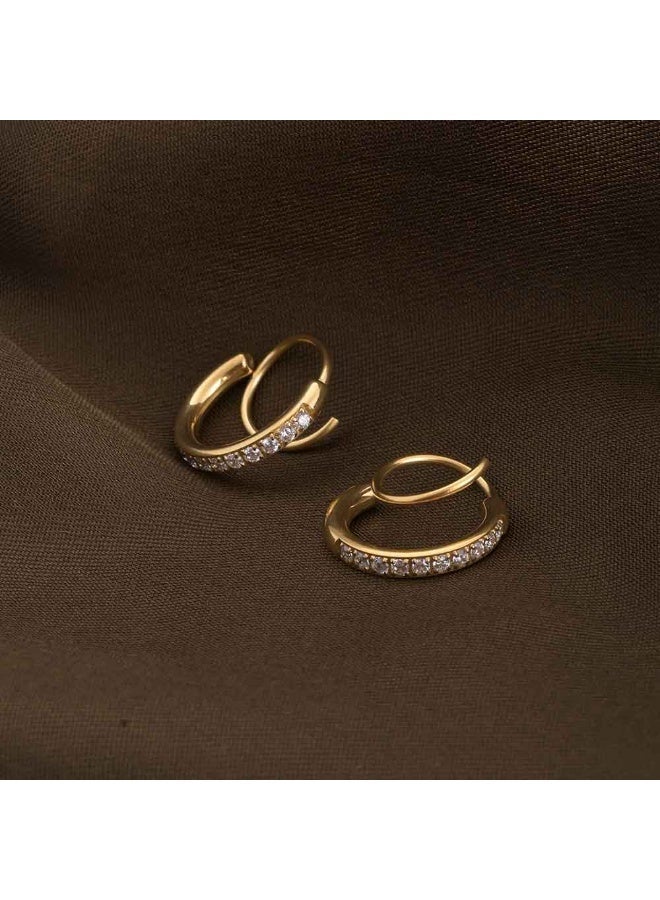 Palmonas أقراط احتضان منحني مطلية بالذهب عيار 18 للنساء - مقاومة للماء ومضادة للتأكسد - Image 2