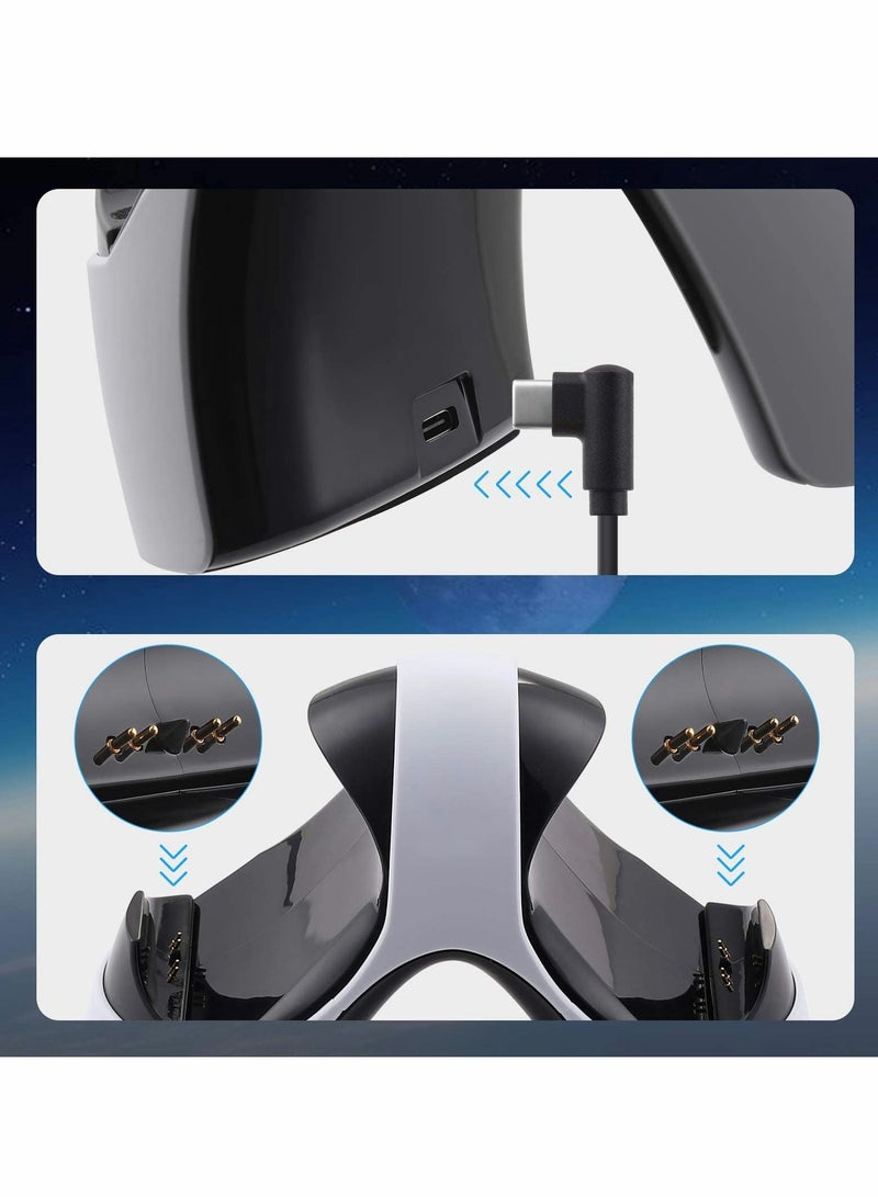 Y&D PS5 Controller Charging Station Dual Charger Dock with LED Indicators for Sony Original Handle-White - Image 2