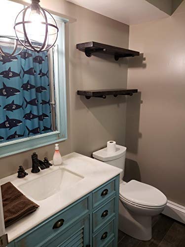 MY RUSTIC Industrial Black Iron Pipe Shelf Brackets 10 Inch Clothing Rack Set of 6,Heavy Duty Industrial Pipe Decor Floating Shelf Brackets,Garment Rack, Coated Finish.Hardware Included - Image 5