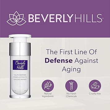 Beverly Hills Primer for Face Makeup Pore Minimizer Uneven Skin Tone Reducer Makeup Primer with Anti Aging Ingredients that Hydrates Moisturizes skin 1 Fl oz 120 days supply - Image 3