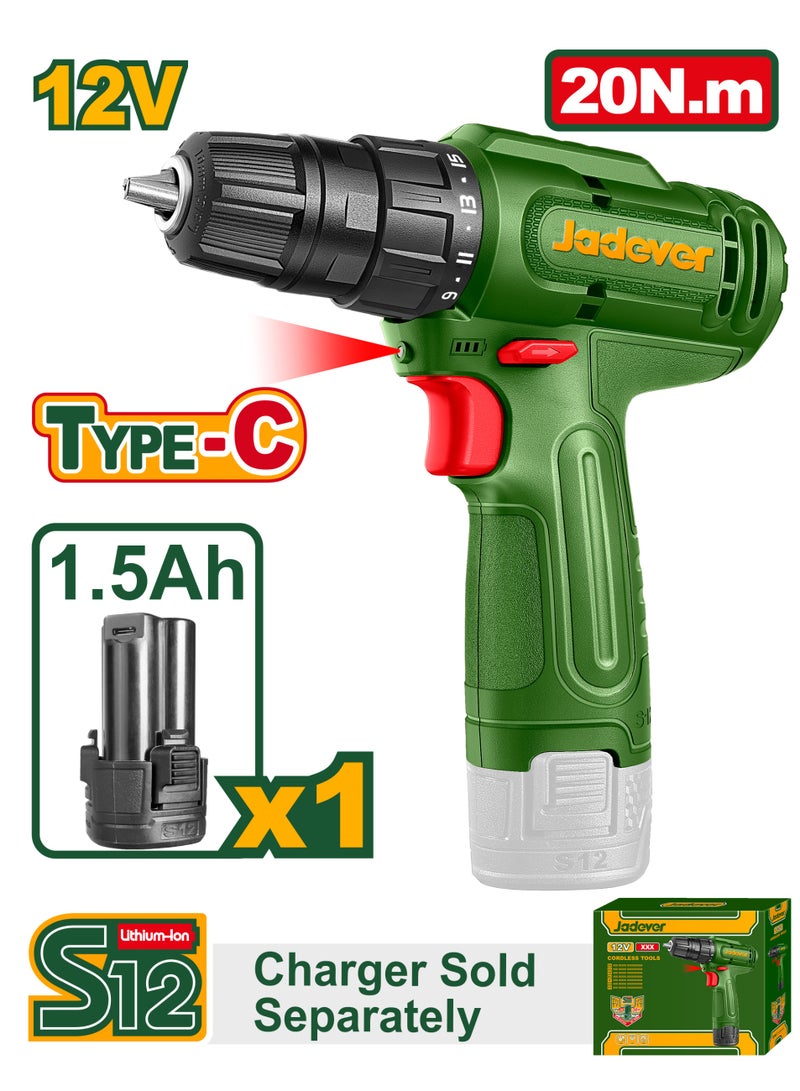 Jadever Cordless drill 12V JDCDS518
