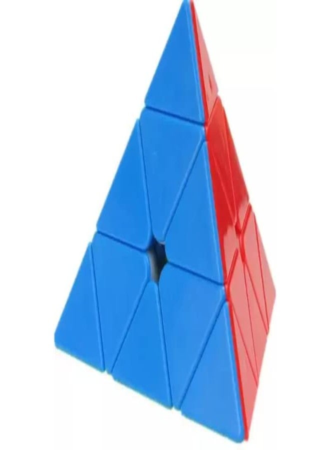 4AJ BAZAAR Pyraminx Pyramid Cube 3x3 High Speed Stickerless Triangle Puzzle Cube, Multicolor - Image 2