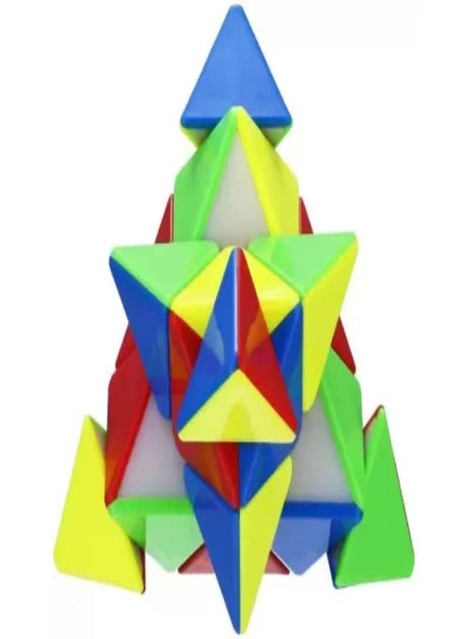 4AJ BAZAAR Pyraminx Pyramid Cube 3x3 High Speed Stickerless Triangle Puzzle Cube, Multicolor - Image 3