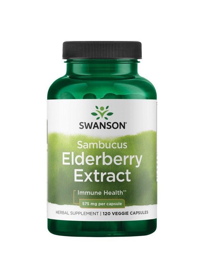 Swanson Sambucus Elderberry Extract 575 mg 120 Veg Caps - Image 1