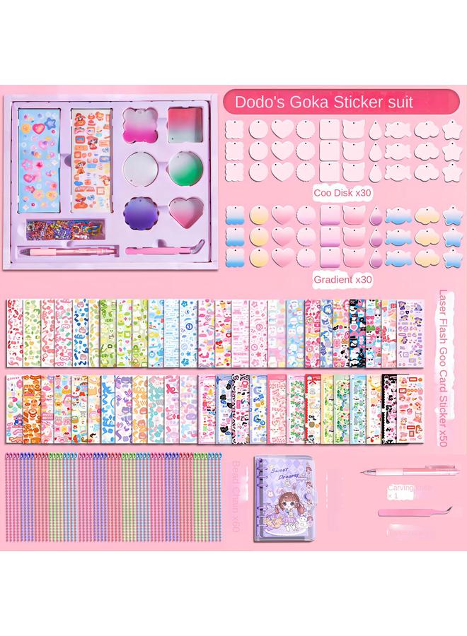 Bluejw Hand Account Book Suit Gift Box Cute Girl's Hand Account Book Cane Book Pupils Children's Tools For Making Cane - Image 1
