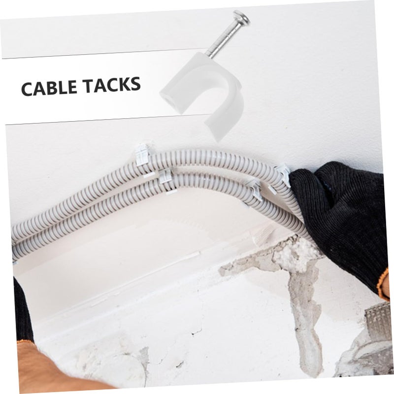 Ethernet Cable Clips 300PCS Wire Tacks Cord Organizers For Wall Size 1 90X1 30X1 00CM - Image 4