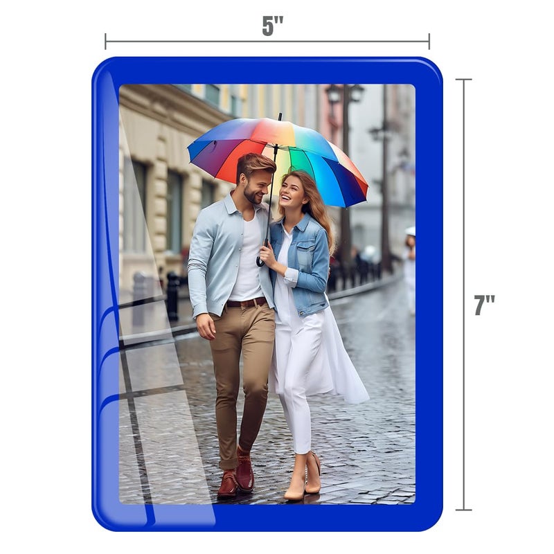 Bluesun 5x7 Picture Frame Blue  Picture Frames Glass  Hanging Picture Frame  Matted for Wall and Tabletop Decor (5x7  Blue) - Image 3