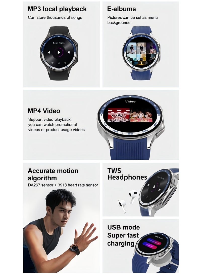 DT - DT Watch X Smart Watch Bluetooth Call AMOLED Round Screen 3D Surround Vision GPS Track Sports Smart Watch - Image 1