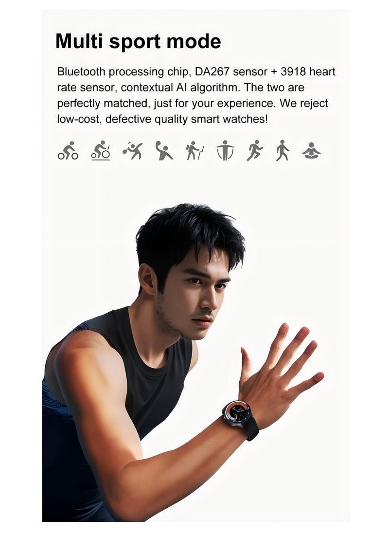DT - DT Watch X Smart Watch Bluetooth Call AMOLED Round Screen 3D Surround Vision GPS Track Sports Smart Watch - Image 1