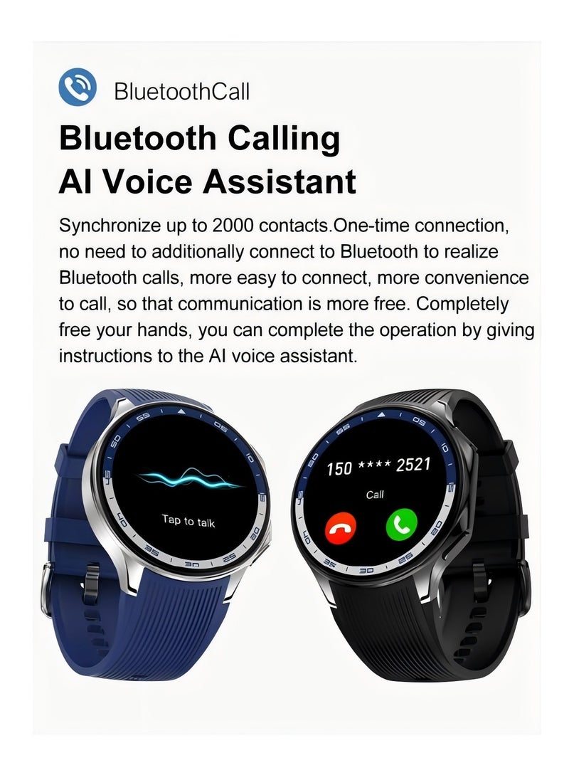 DT - DT Watch X Smart Watch Bluetooth Call AMOLED Round Screen 3D Surround Vision GPS Track Sports Smart Watch - Image 1