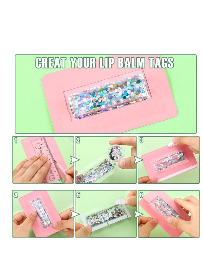 Excefore 60 Pcs Lip Balm Pouches, Clear Cash Pouch, Plastic Clear Lipstick Holder, Suitablefor Gift Card DIY Crafts with Double Side Tape  - Image 5