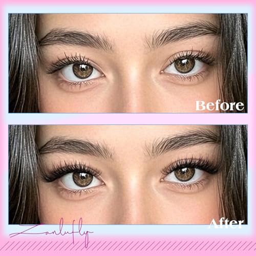 zanlufly Self Adhesive Eyelashes Natural Self Adhesive Lash Clusters Wispy Press on Lashes 10-12MM Pre-glued Eyelash Clusters 120pcs C-curly No Glue Lashes DIY Individual Lashes by ZANLUFLY - Image 5