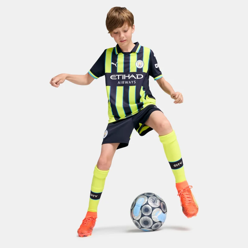 PUMA Kids' Manchester City 24/25 Away Replica Football Jersey