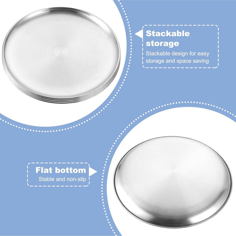 LOPYXBR Pizza Tray, Set of 5, 30 cm Round Stainless Steel Pizza Mould, Pizza Tray Round, Pizza Pan Stainless Steel Pizza Baking Tray for Oven, Baking, Serving, Roasting, Dishwasher Safe - Image 4