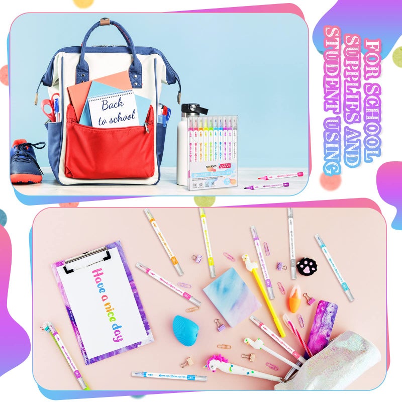 Zhehao 40 Pcs Erasable Highlighters, Smooth Writing Double Head Highlighter for School Office Back to School Supplies Occ Shoebox Gifts - Image 5