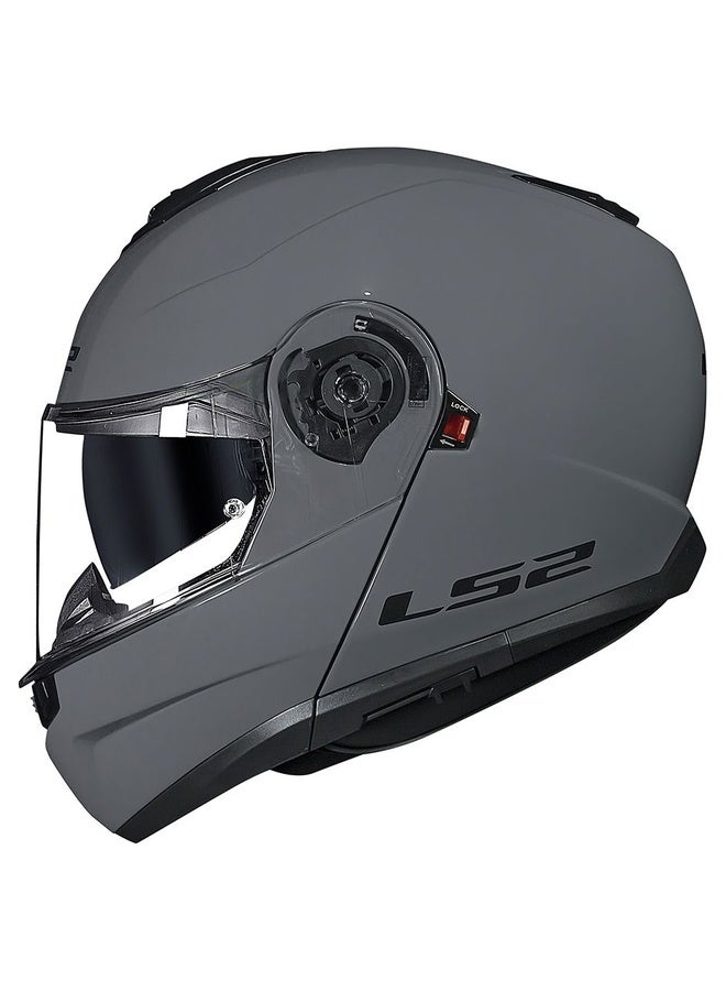 LS2 STROBE II Flip-Up Motorcycle Helmet Nardo Grey Size XXL | Full Face Modular Helmet - Image 1
