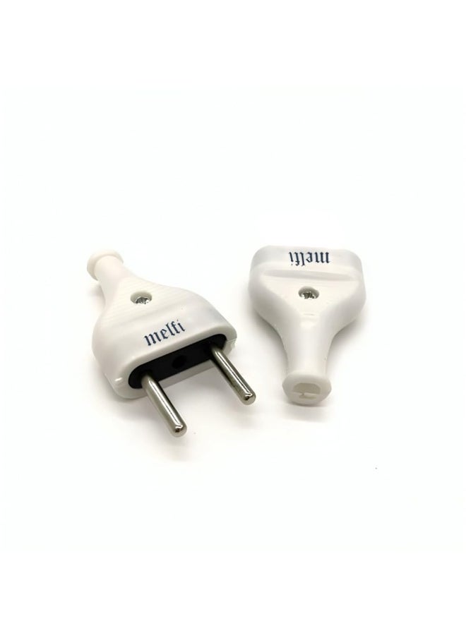 melfi Melfi 10A Bipolar White Plug â€“ Eu Round Two Pin Plug Of Male & Female Plug Socket  - Image 1