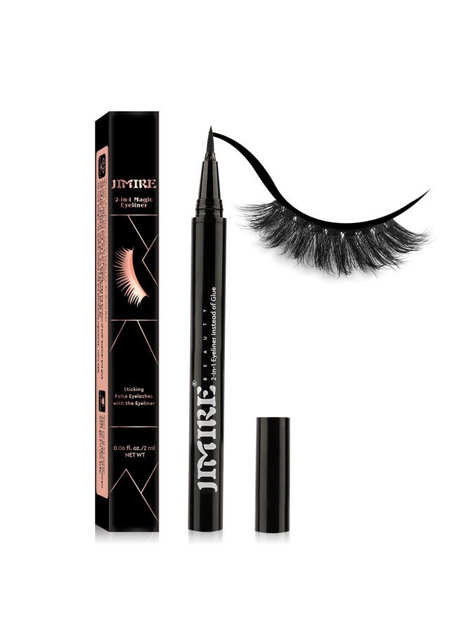 JIMIRE 2-in-1 Eyeliner Instead of Glue, Magic Eyeliner | Extra Strong Hold for False Eyelashes | No Magnet & No Glue Needed | Only for 20’s to Apply Lashes - Image 1