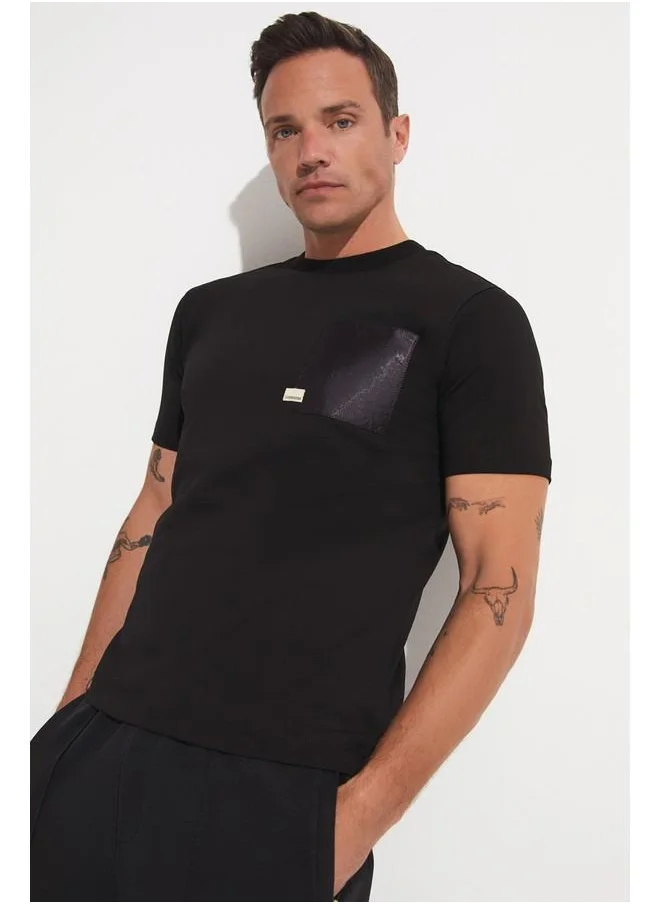 جون June Men Printed T-Shirt Black