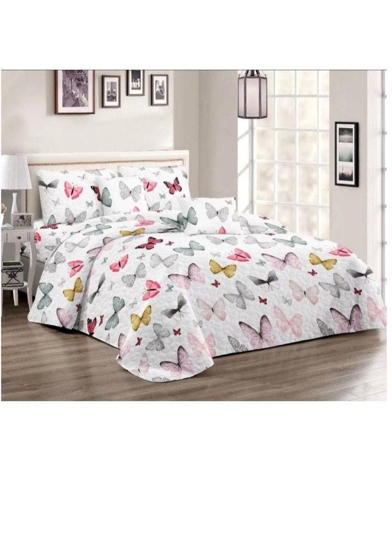 Single Size Printed Bedspread Blanket Set