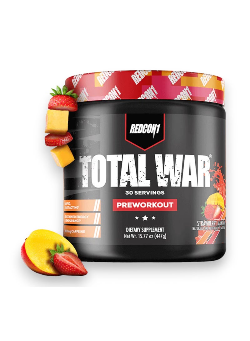 REDCON1 Total War Pre -Workout, Strawberry Mango Flavour, 30 Servings