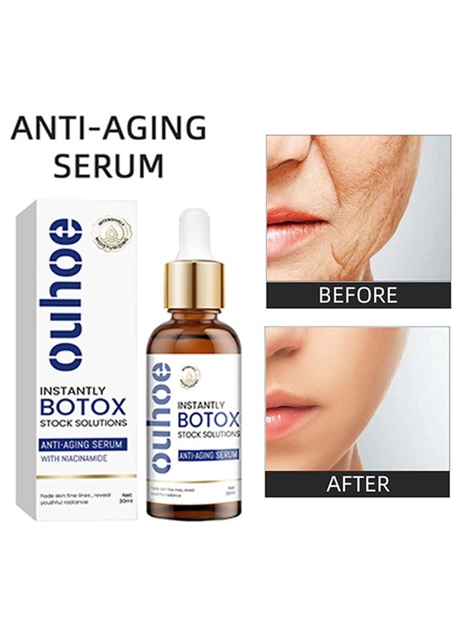 OUHOE Instantly Botox Stock Solution - Facial Serum for Face Tightening Botox Reduce Fine Lines Wrinkles Boost Skin Collagen Hydrate and Plump Skin Face Serum Botox Stock Anti Aging Serum 30ml - Image 1