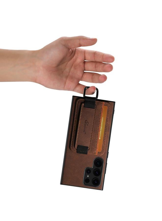 Suteni Case For Samsung Galaxy S22 Ultra 5G H13 Litchi Leather Wrist Strap Wallet Back Phone Case - Image 5