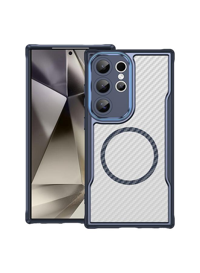 erorex Case For Samsung Galaxy S25 Ultra 5G Carbon Fiber Texture MagSafe Translucent Phone Case - Image 1