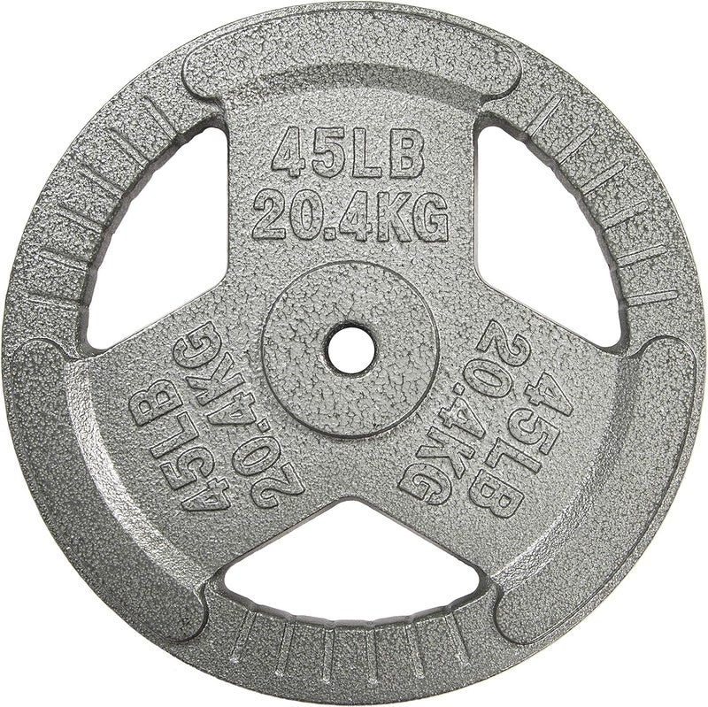 Fitvids Cast Iron Plate Weight Plate for Strength Training and Weightlifting, 1-Inch Center, Single 45LB - Image 1