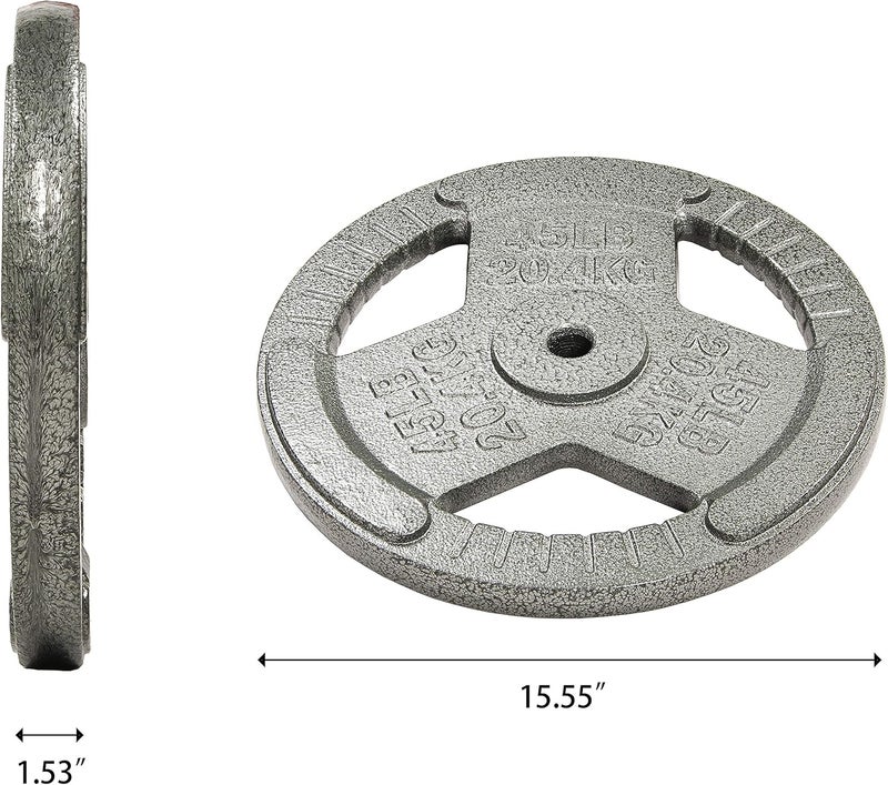 Fitvids Cast Iron Plate Weight Plate for Strength Training and Weightlifting, 1-Inch Center, Single 45LB - Image 3