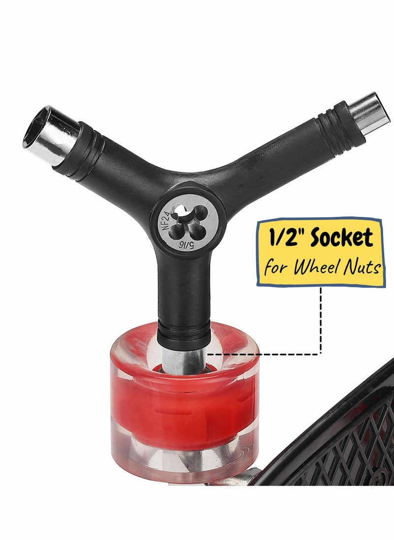 Y&D - Skate Tool, Pack of 2, Skateboard Roller Tool All in One, Kit, Y and T for Skateboard, Longboard Key - Image 1