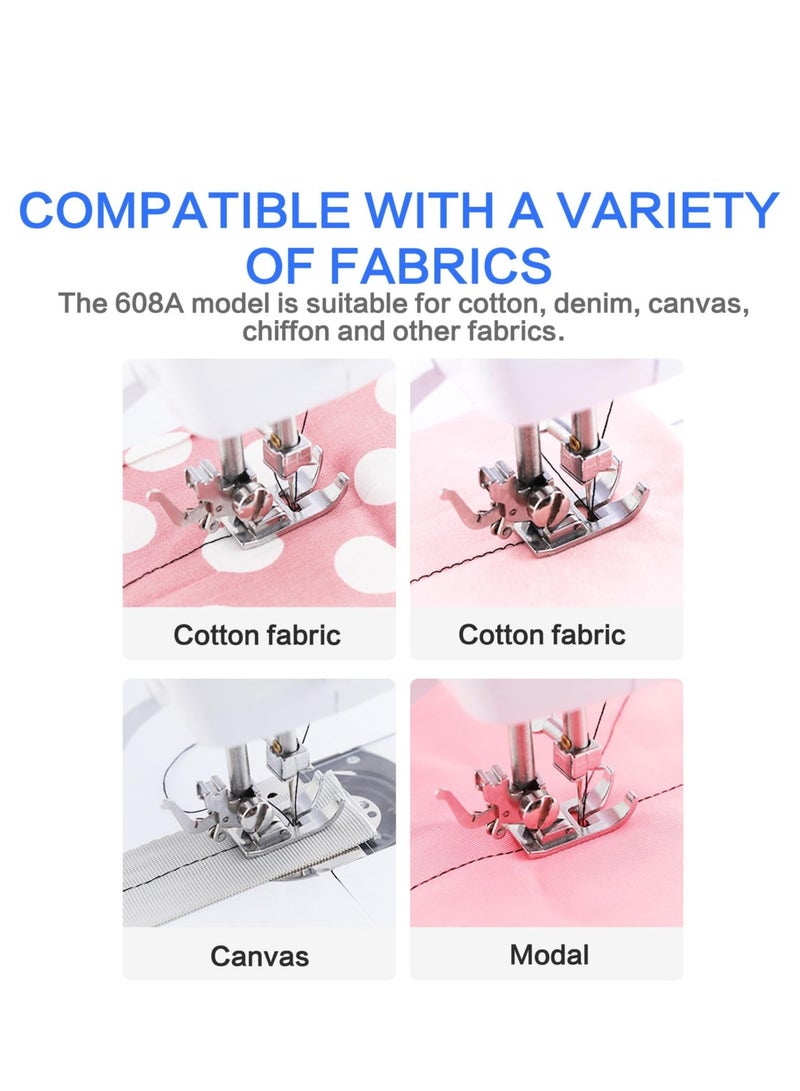 جوشبيرغ ماكينة خياطة صغيرة متعددة الوظائف، ماكينة خياطة كهربائية محمولة بإبرة مزدوجة، ماكينة خياطة منزلية لسطح المكتب - Image 2