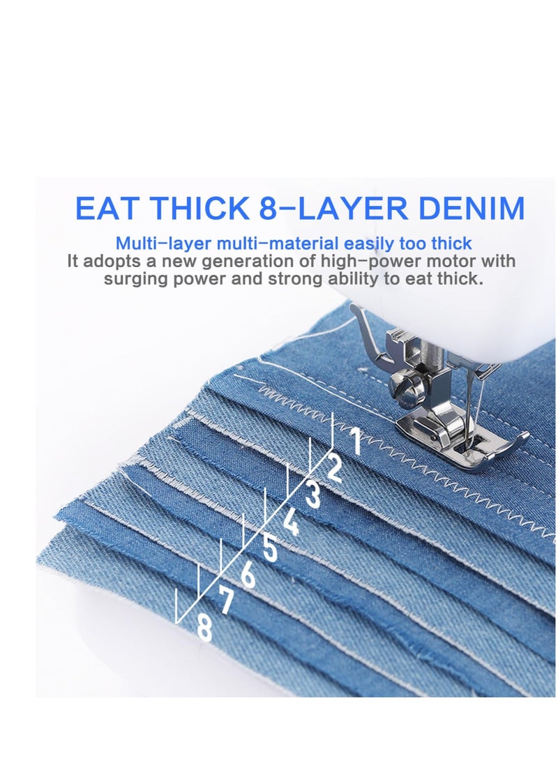 جوشبيرغ ماكينة خياطة صغيرة متعددة الوظائف، ماكينة خياطة كهربائية محمولة بإبرة مزدوجة، ماكينة خياطة منزلية لسطح المكتب - Image 4