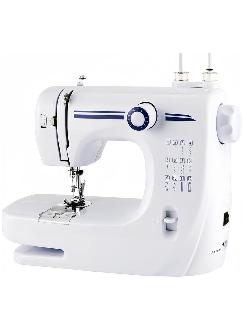 جوشبيرغ ماكينة خياطة صغيرة متعددة الوظائف، ماكينة خياطة كهربائية محمولة بإبرة مزدوجة، ماكينة خياطة منزلية لسطح المكتب - Image 1