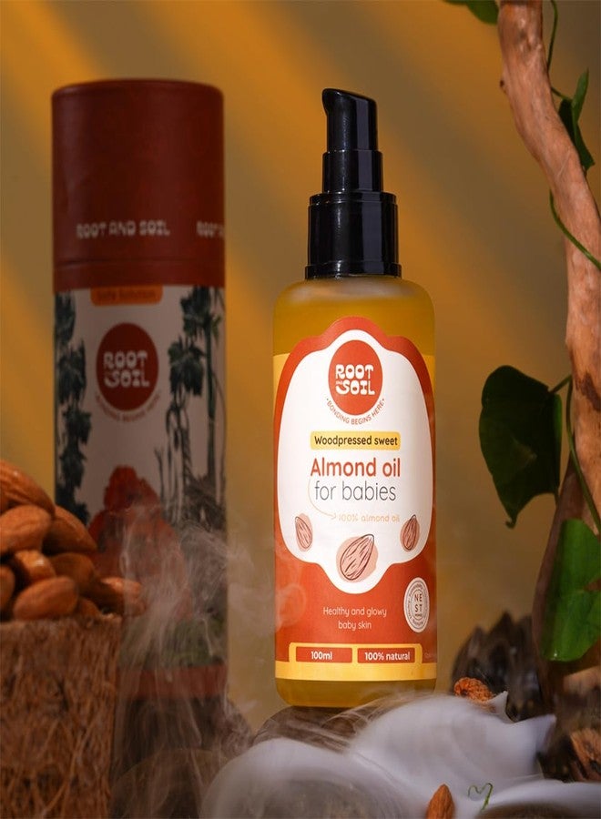 ROOT and SOIL Wood-Pressed Sweet Almond Oil for Babies - 100 ML, 0+ Months, 100% Almond Oil | Wood-Pressed | Newborn & infant friendly | Baby massage oil | 100% Pure Almond oil | No Preservative - Image 2