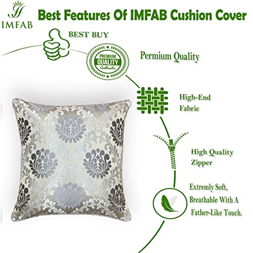 IM FAB® Jacquard Jupiter Design Cushion Cover (24x24, Grey) - Image 4