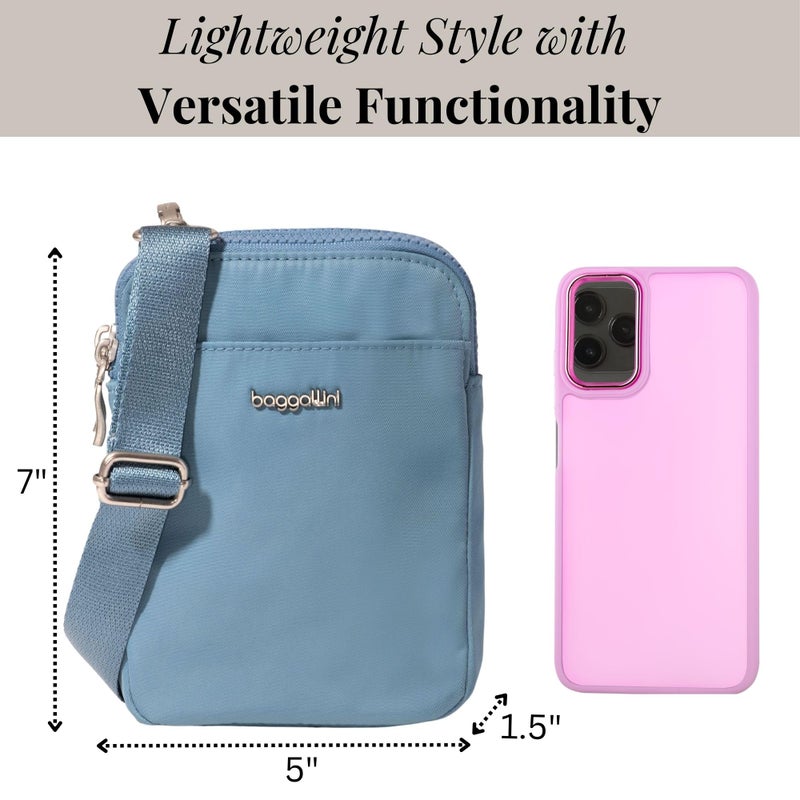 Baggallini Modern Take Two RFID Crossbody - 5"x7" Lightweight Small Phone Wallet Crossbody Bag - Nylon Travel Purse - Image 3