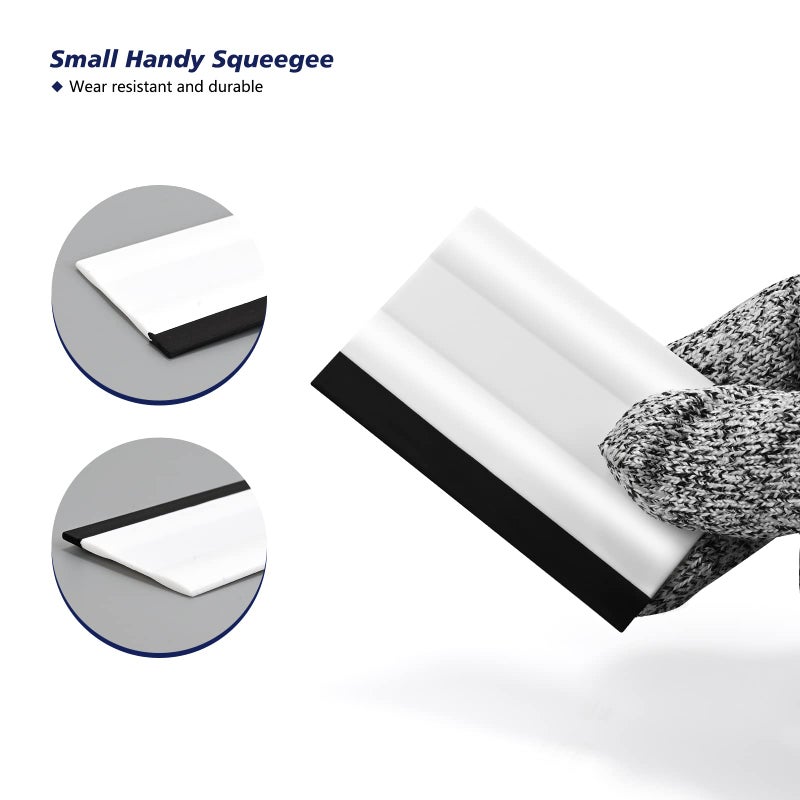EHDIS Small Rubber Squeegee 3" Block Squeegee for Car Window Windshield,Film,Stickers,Decals and Vinyl Applicator,Kitchens, Glass, Shower,Counter Cleaning Tool, Pack of 2-White - Image 2