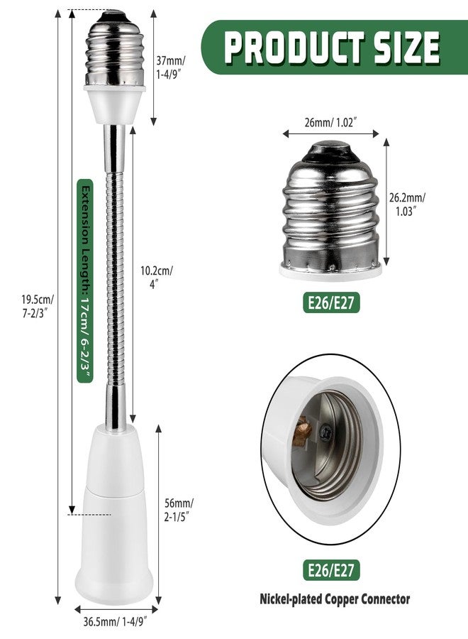 EMNOOTI Light Socket Extender Adapter,Flexible Extension Lamp Socket Adapter,Standard Bulb Screw Base Extension Adapter for Lamps Bulb Security Cameras (20cm (7.87"), 2) - Image 3