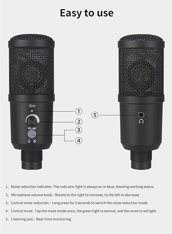 USB condenser microphone for computers, laptops, for singing, broadcasting, recording, gaming, streaming, conferencing, YouTube - Image 4
