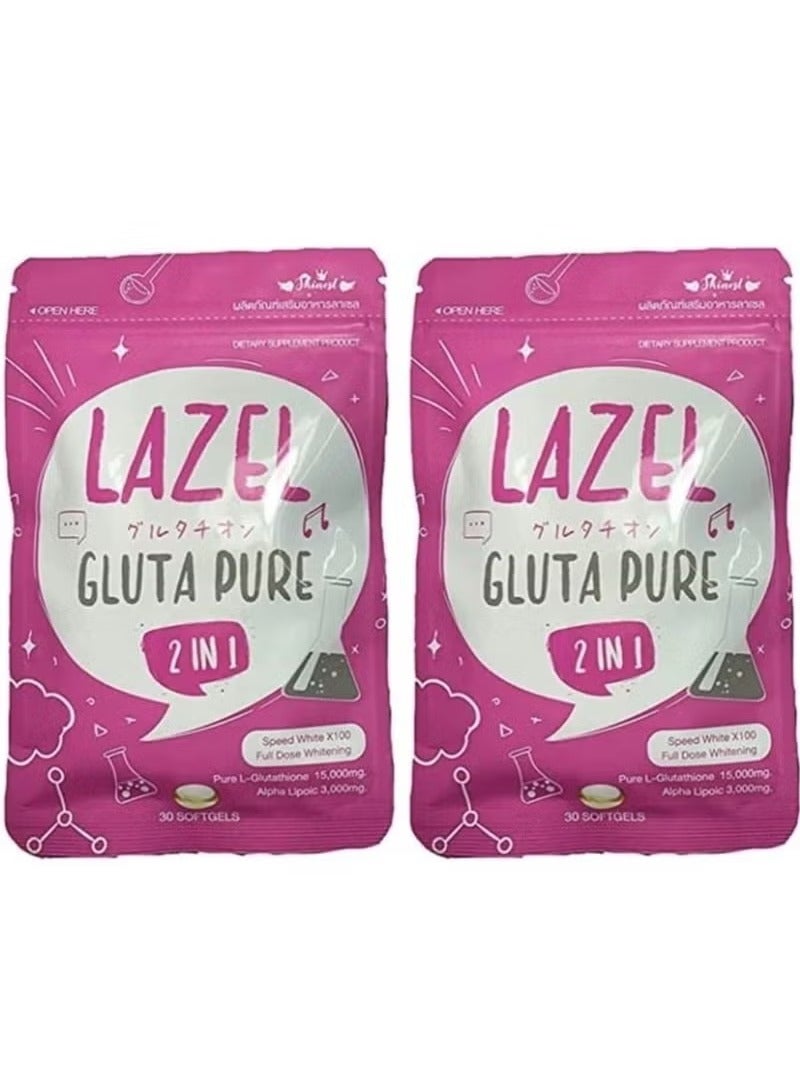 ليزيل مجموعة لازل جلوتا بيور 30 ​​كبسولة هلامية مكونة من 2 قطع