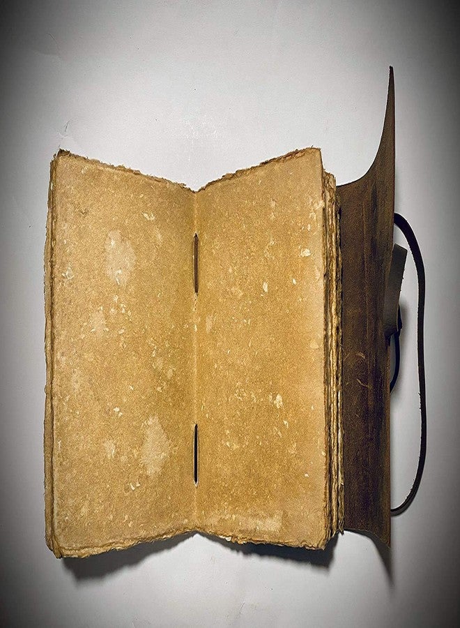 Modest Goods Vintage Leather Journal Deckle Edge Rustic Paper, Unlined Pages Book of Shadows, leatherbound Grimoire, Junk Notebook, Fantasy Medieval Gifts, Sketchbook, Scrapbook (Rustic Brown, 9x6) - Image 5